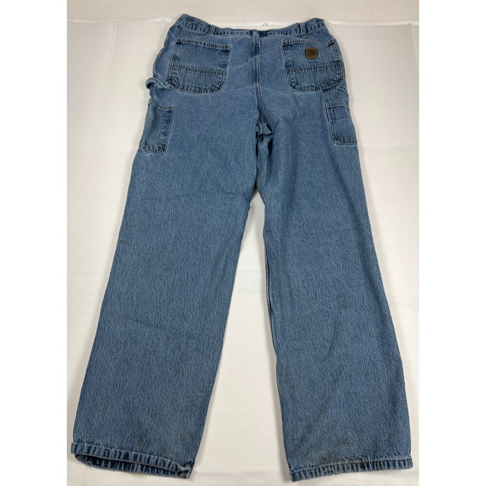 Carhartt Men 40X34 B13-DPS Relaxed Fit Dungaree Jeans Blue Cotton Denim - Picture 2 of 8